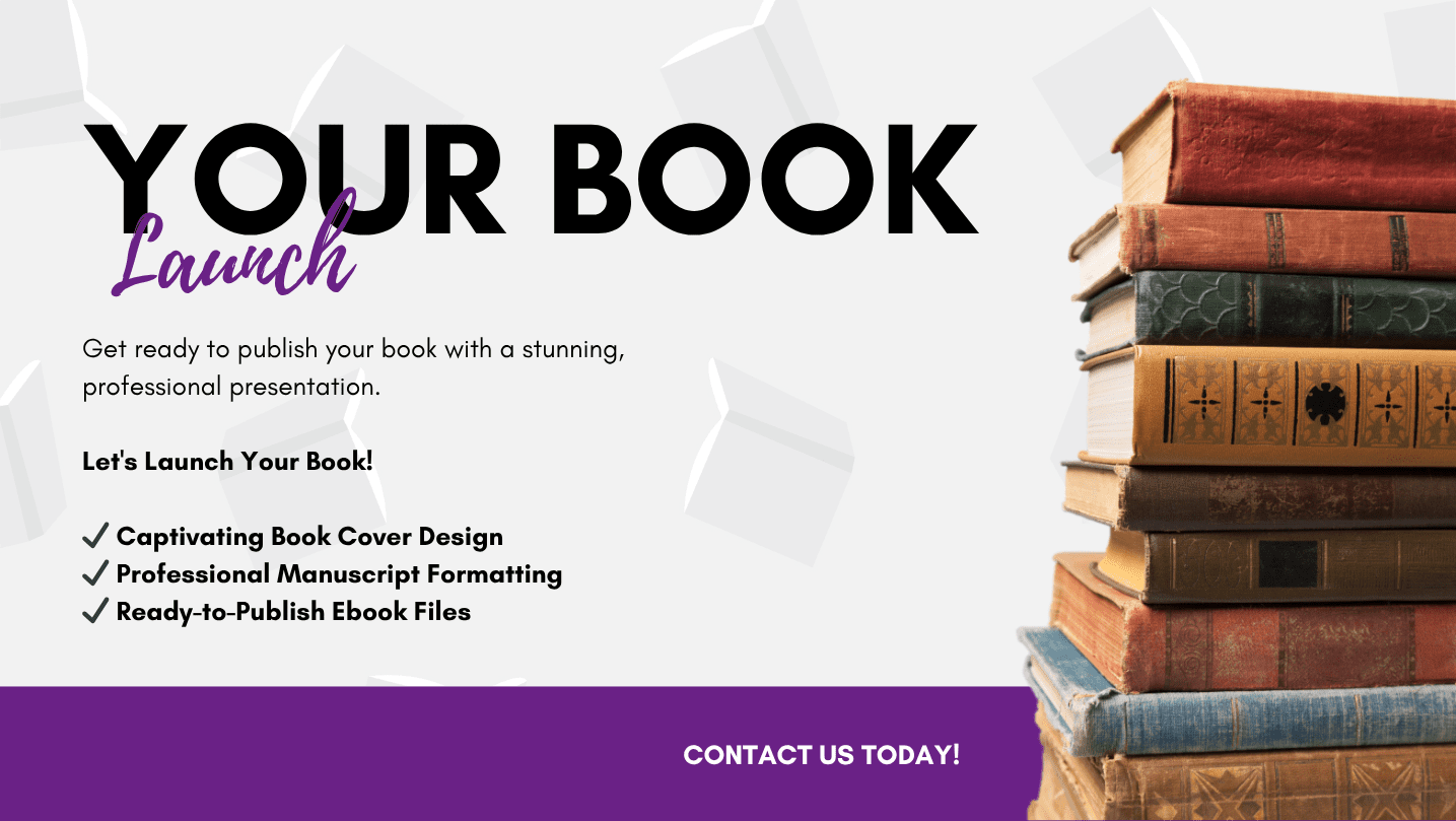 White and Purple Modern Book Launch Facebook Post