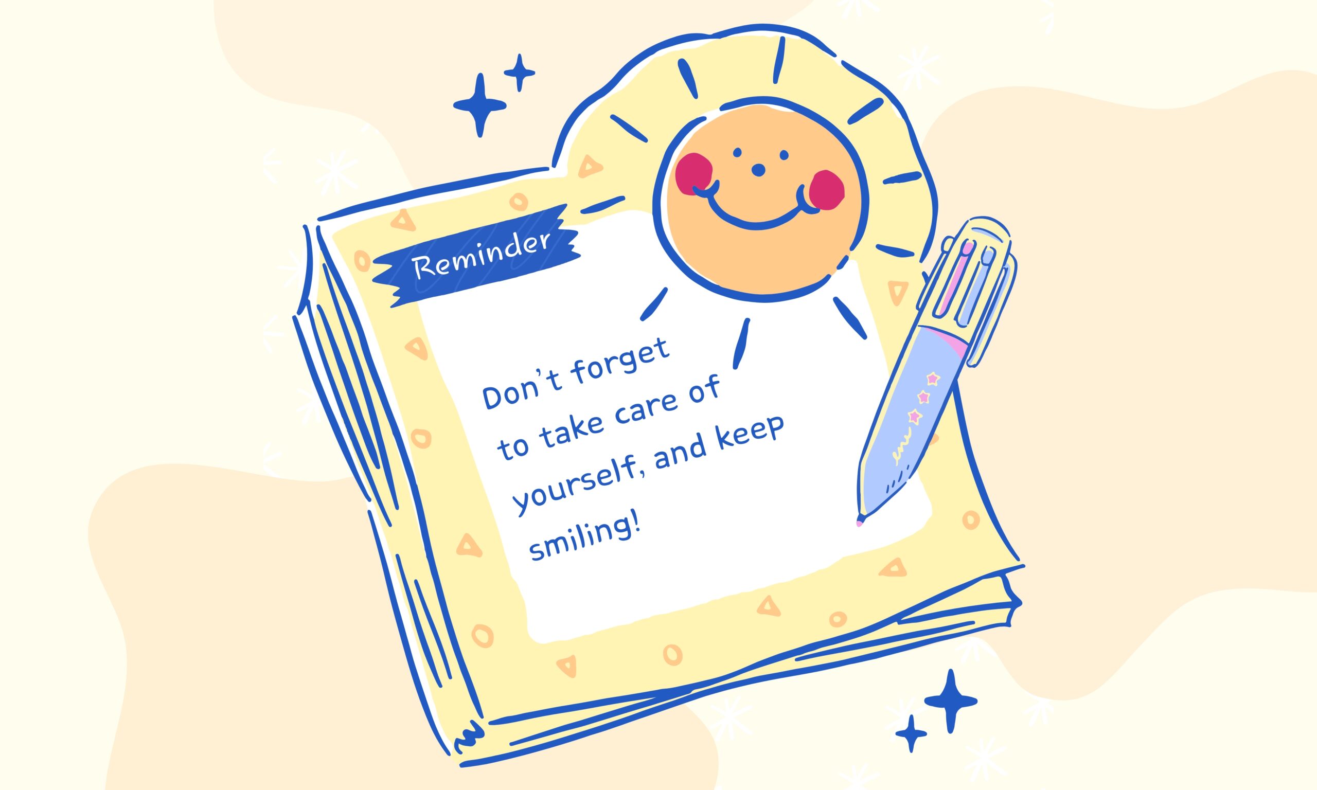 Yellow Blue Cute Note Reminder Quote Instagram Post (1280 x 768 px)