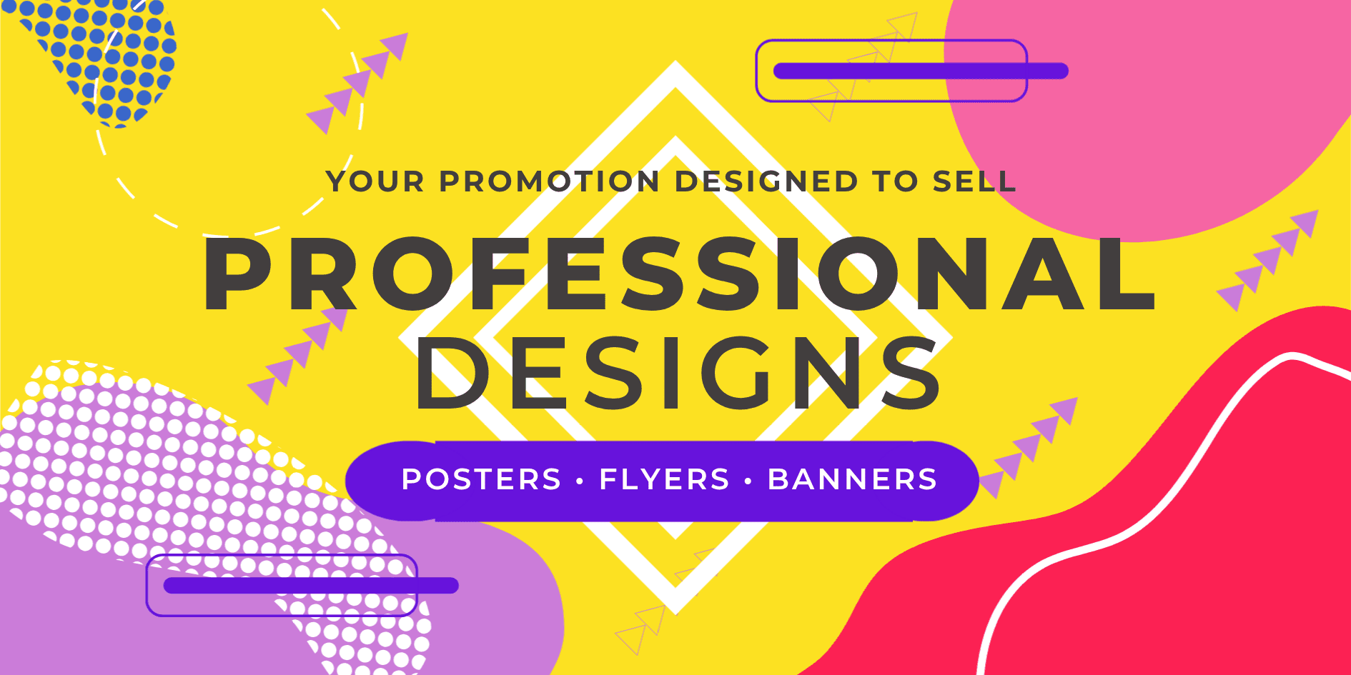 Yellow Colorful Memphis Flash Sale Banner Design