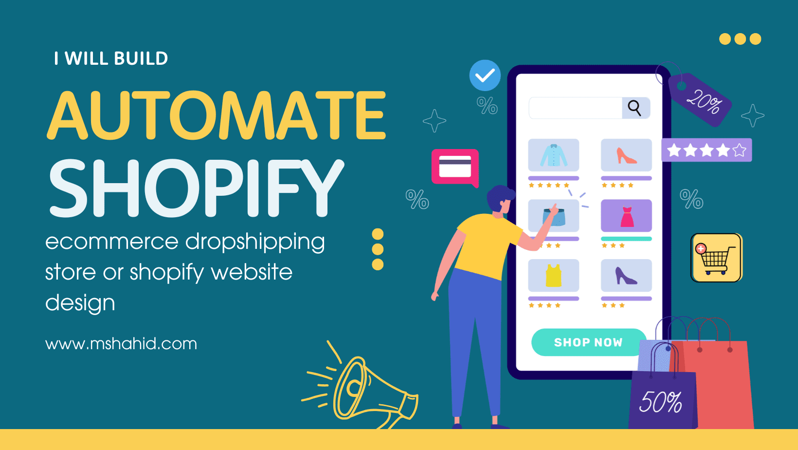 Yellow Green Modern Online Store Facebook Cover