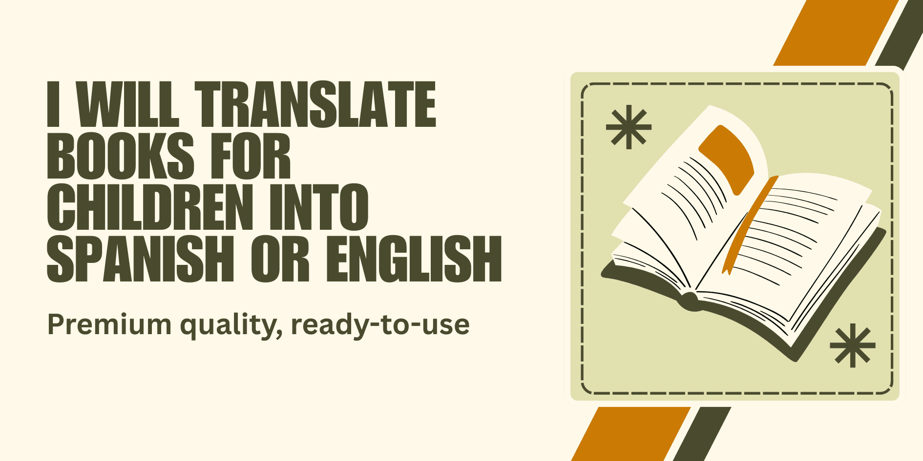 Cream Green Illustrative Book Fair Festival Banner