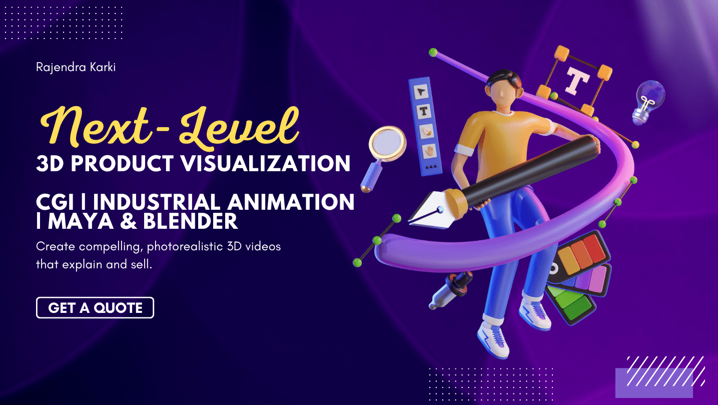 White and Purple Modern 3D Business Banner