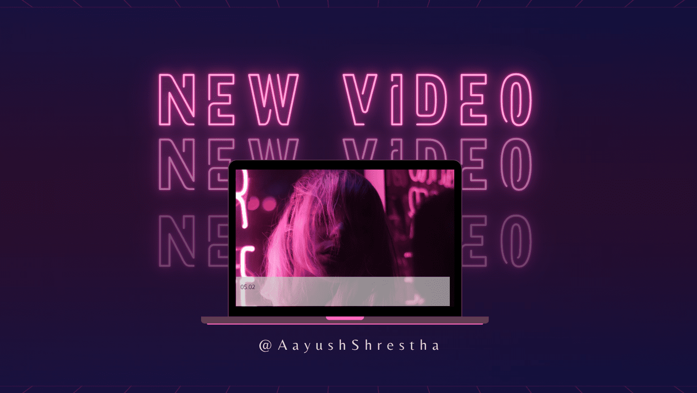 neon ligth new video template instagram post