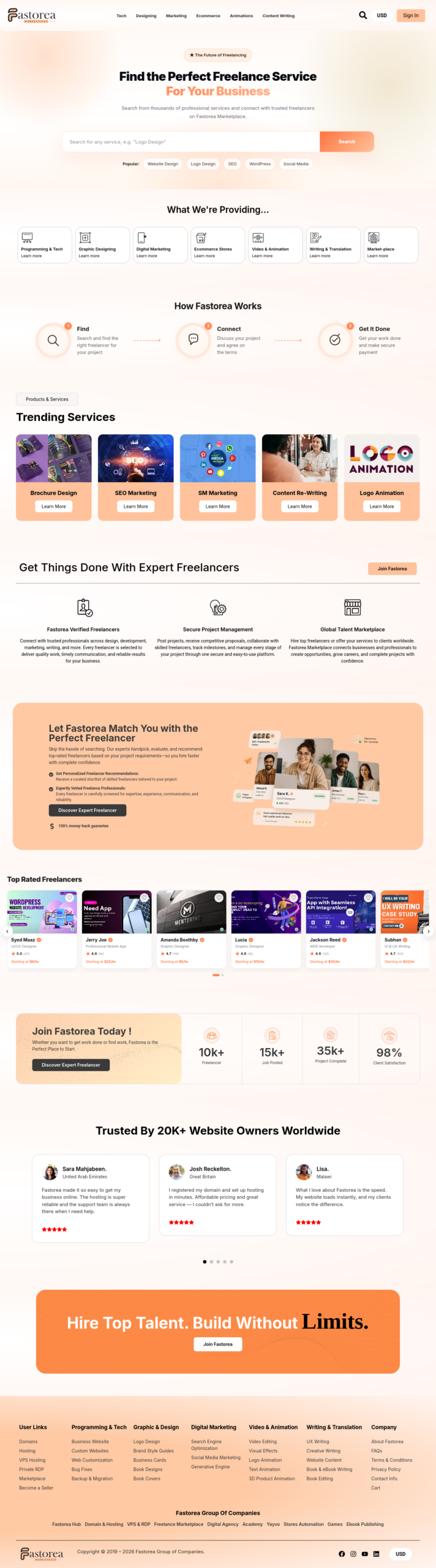 Fastorea Marketplace Portfolio